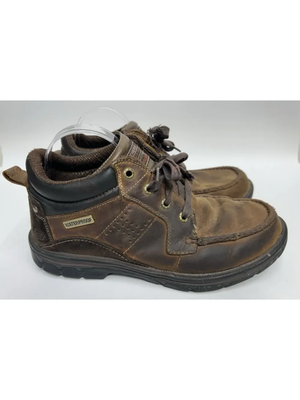 Skechers Segment Melego Chukka Men Size 8.5 Brown Waterproof Relaxed Moc Toe